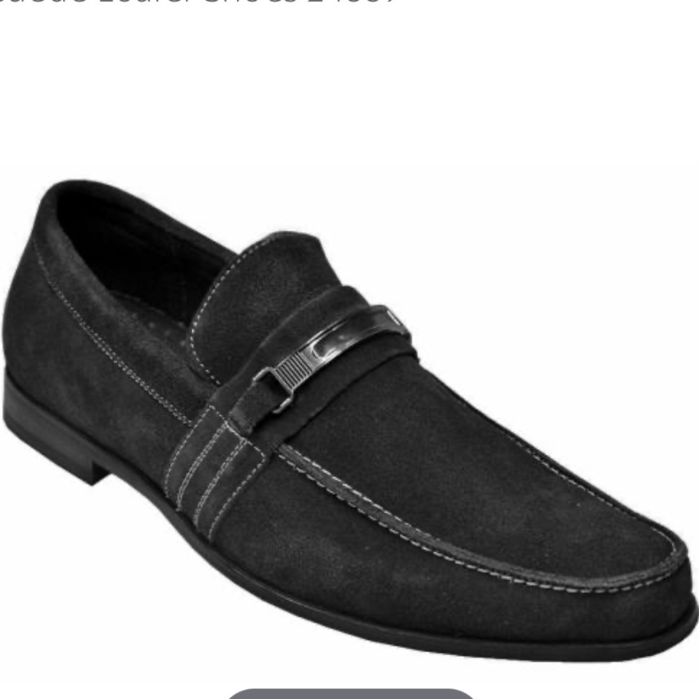 STACY ADAMS Carville Black Suede Loafer Shoes Size 9
